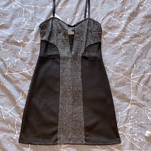 Sexy black dress with sheer cut outs